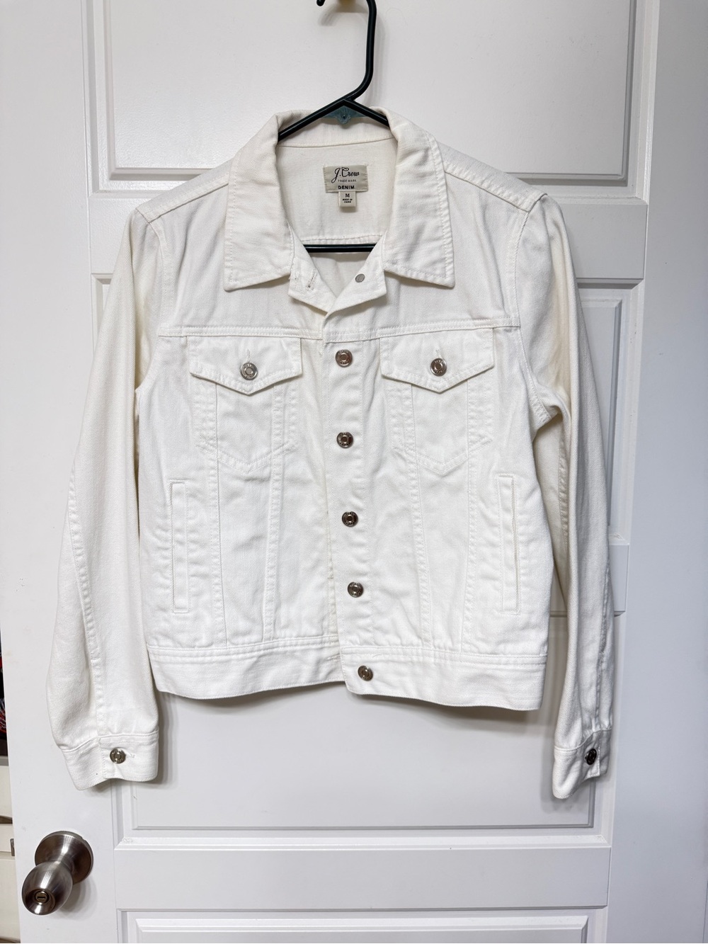 J. Crew Off-White Denim Trucker Jacket